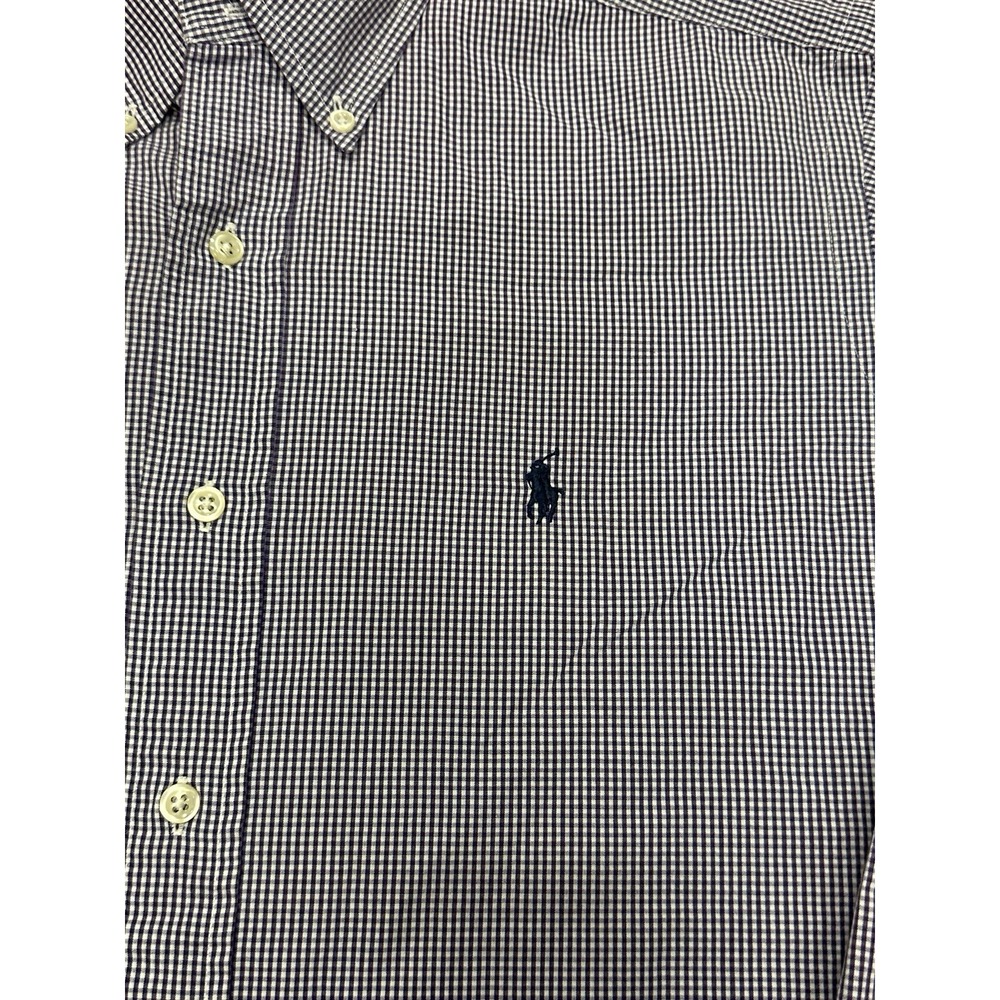 Ralph Lauren Yarmouth Shirt Men's 14.5 32/35 Purple Gingham Plaid Long Sleeve - Picture 2 of 9